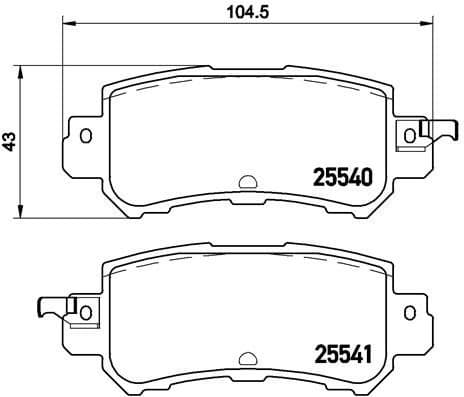 Brake pads rear, Top Quality P49047