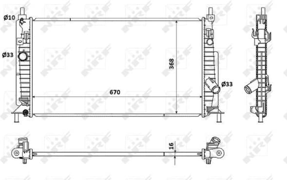 Radiator, engine cooling 53905