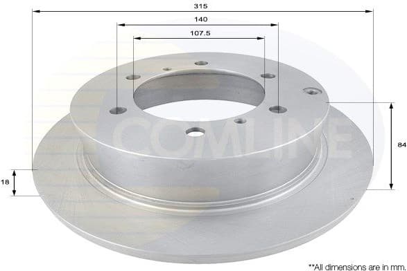 Brake disc, 1pcs REAR ADC0327