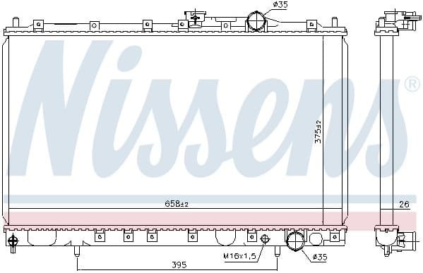 Radiator, engine cooling 628431