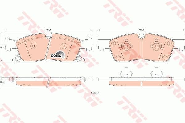 Brake pads front, Top Quality GDB4603