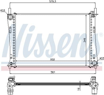 Radiator, engine cooling 62028A
