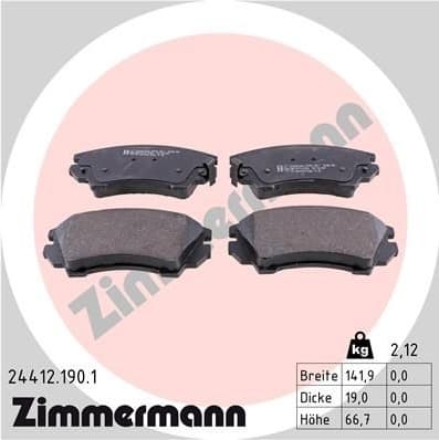 Brake Pad Set, disc brake 24412.190.1