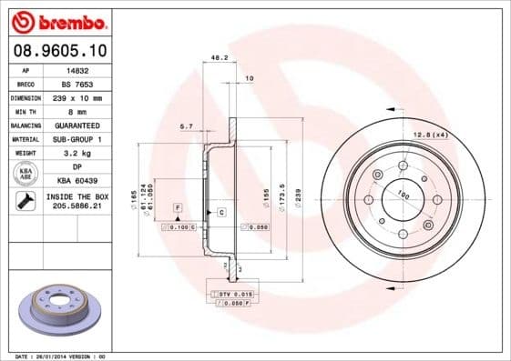 Brake Disc PRIME LINE 08.9605.10