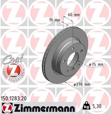 Brake Disc COAT Z 150.1283.20
