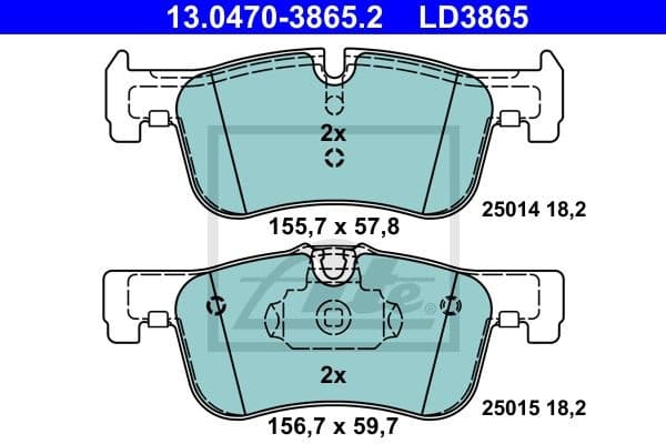 Brake Pad Set, disc brake ATE Ceramic 13.0470-3865.2