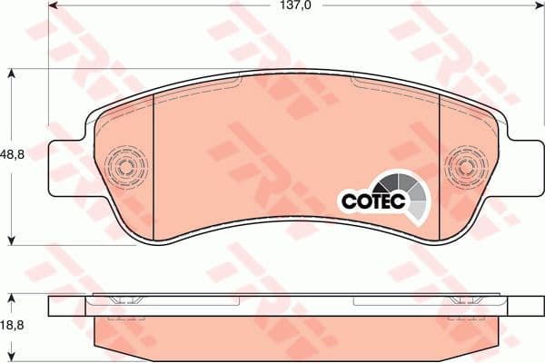 Brake Pad Set, disc brake COTEC GDB1682