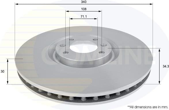 Brake disc, 1pcs FRONT ADC2715V