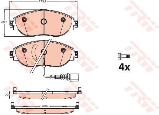 Brake pads front, Top Quality GDB2114