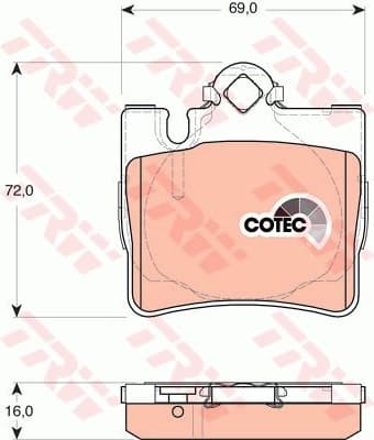 Brake Pad Set, disc brake COTEC GDB1455