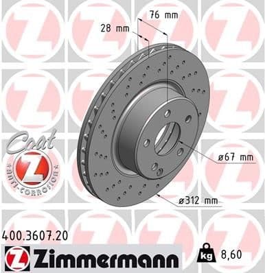 Brake Disc COAT Z 400.3607.20