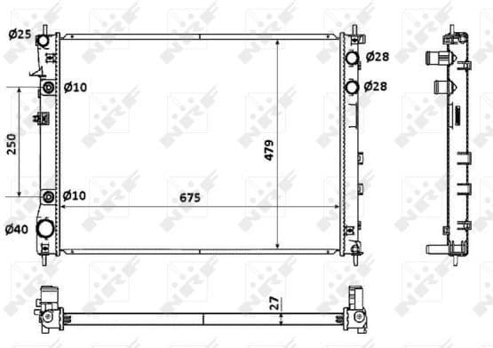 Radiator, engine cooling 53887