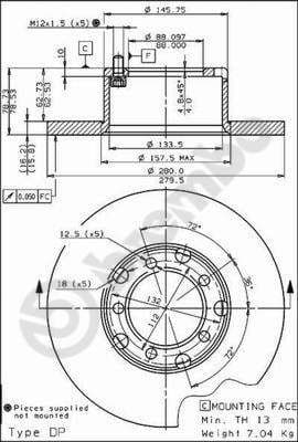 Brake Disc PRIME LINE 08.3959.20