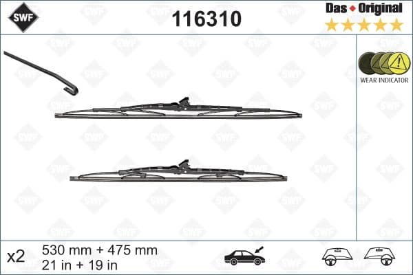 Wiper Blade DAS ORIGINAL SET 116310