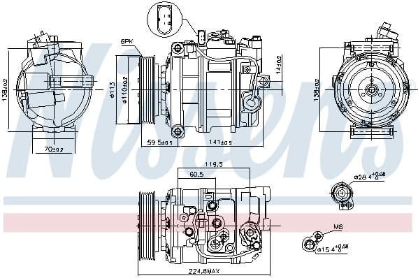 Compressor, air conditioning ** FIRST FIT ** 89091