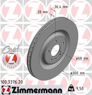 Brake Disc COAT Z 100.3376.20