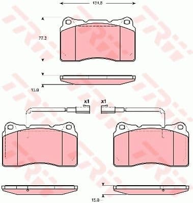 Brake Pad Set, disc brake COTEC GDB1648
