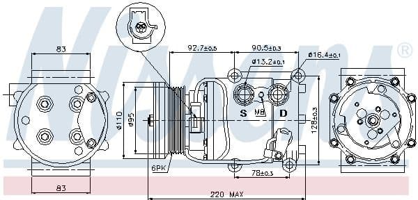 Compressor, air conditioning ** FIRST FIT ** 89071