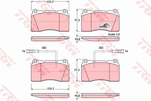 Brake Pad Set, disc brake COTEC GDB1363