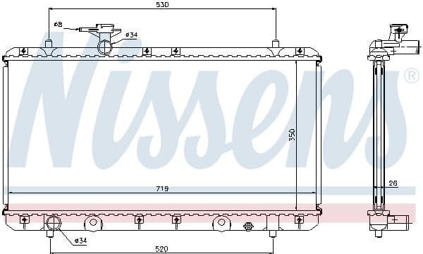 Radiator, engine cooling 64167A