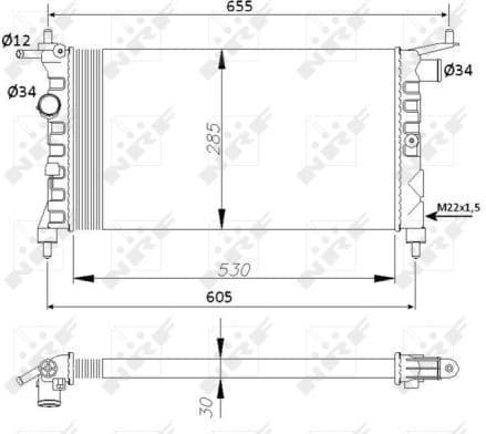 Radiator, engine cooling 50551