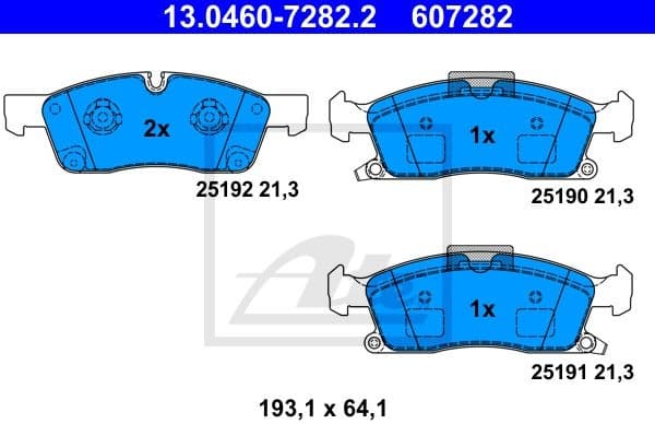 Brake pads front, Top Quality 13.0460-7282.2 - image 2