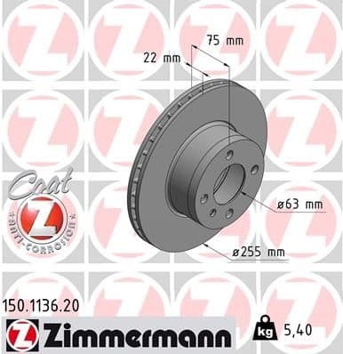 Brake Disc COAT Z 150.1136.20