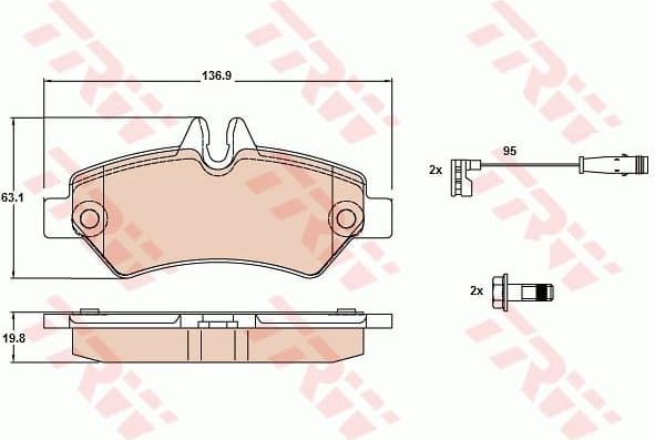 Brake pads rear, Top Quality GDB2076