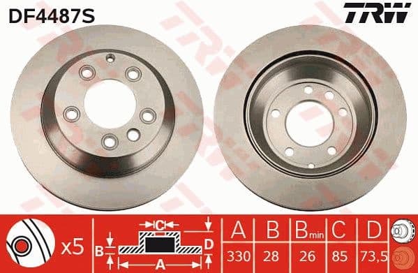 Brake disc, 1pcs FRONT, Top Quality DF4487S - image 4