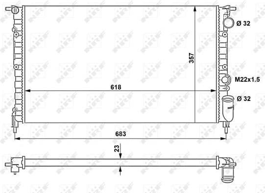 Radiator, engine cooling 507465