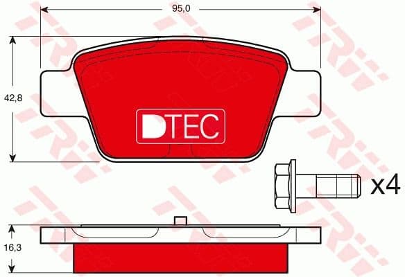 Brake Pad Set, disc brake DTEC COTEC GDB1485DTE