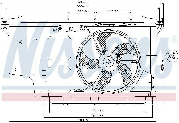 Fan, engine cooling 85007