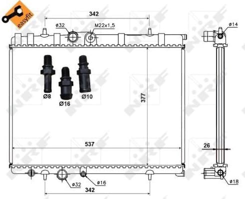 Radiator, engine cooling EASY FIT 50440
