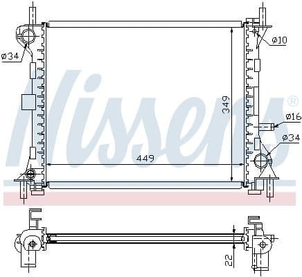 Radiator, engine cooling ** FIRST FIT ** 62074