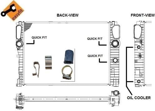 Radiator, engine cooling EASY FIT 53422