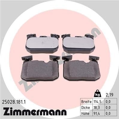 Brake Pad Set, disc brake 25028.181.1