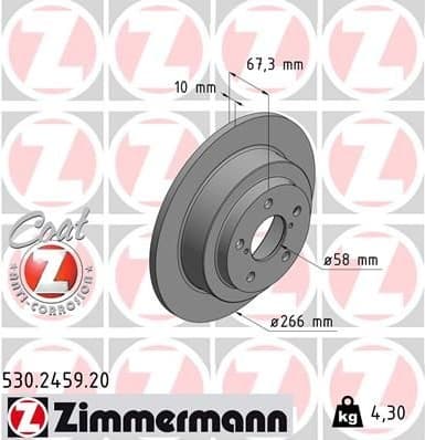 Brake Disc COAT Z 530.2459.20