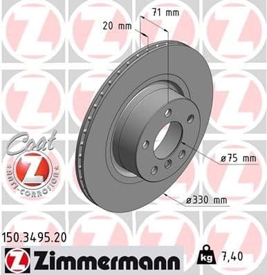 Brake Disc COAT Z 150.3495.20