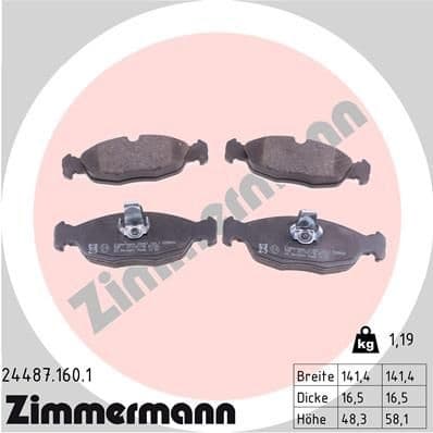 Brake Pad Set, disc brake 24487.160.1