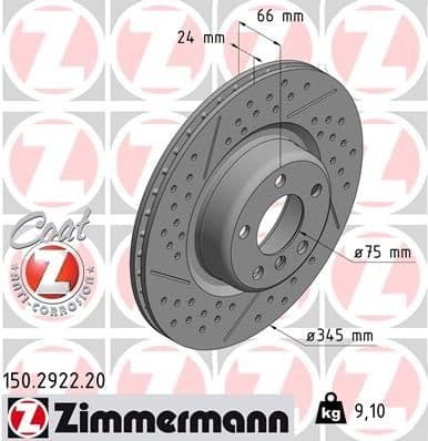 Brake Disc COAT Z 150.2922.20