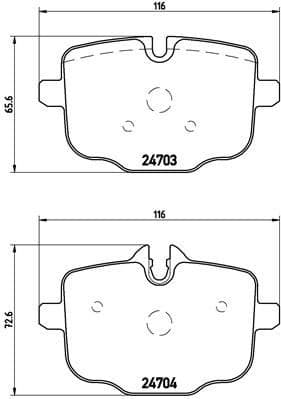 Brake pads rear, Top Quality P06061