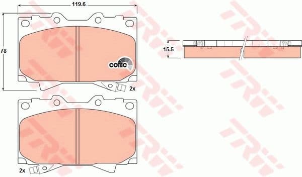 Brake Pad Set, disc brake COTEC GDB3197