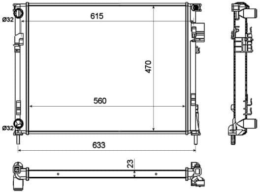 Radiator, engine cooling 58333