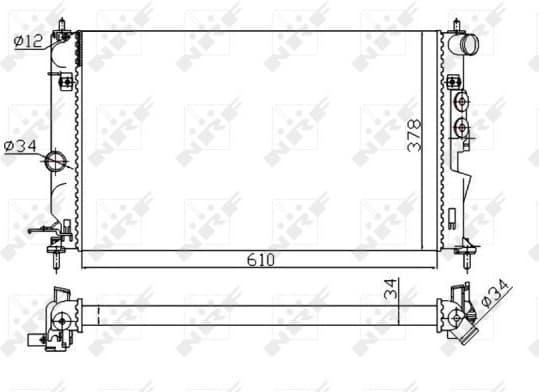 Radiator, engine cooling Economy Class 50563A