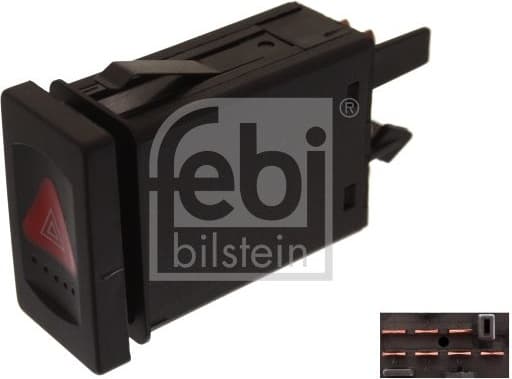 Hazard Warning Light Switch febi Plus 44701