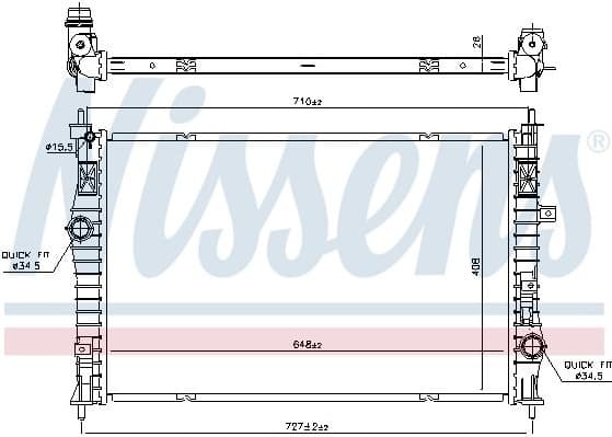 Radiator, engine cooling 636042