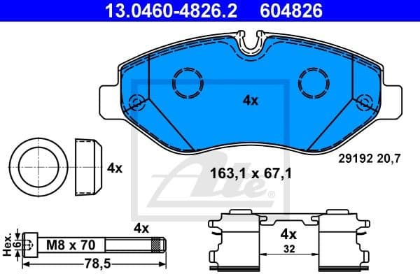 Brake Pad Set, disc brake 13.0460-4826.2