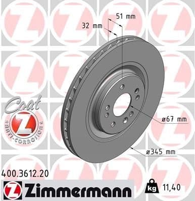 Brake Disc COAT Z 400.3612.20