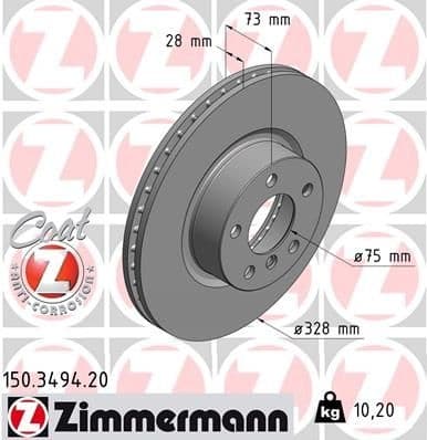 Brake Disc COAT Z 150.3494.20