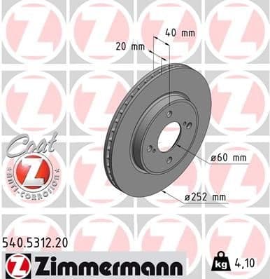 Brake Disc COAT Z 540.5312.20